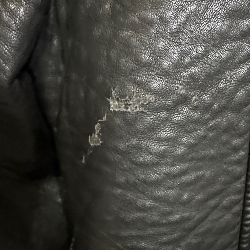 Calvin Klein Black Leather Biker Jacket - Picture 15 of 16